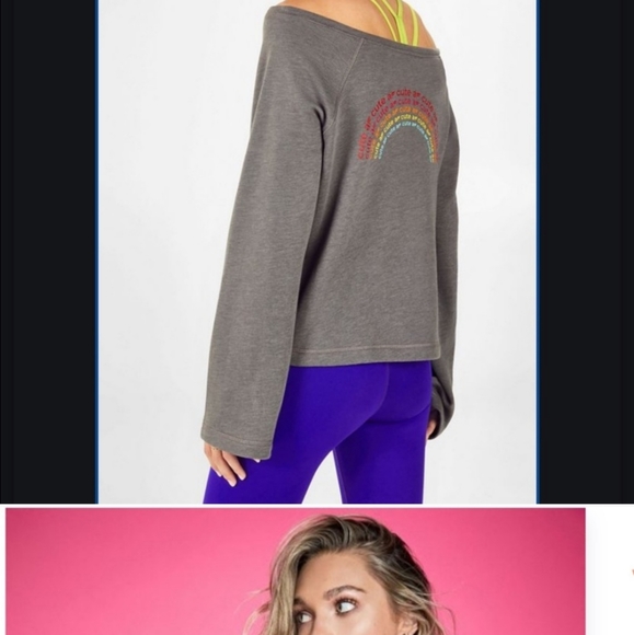 Fabletics Cute AF Isabel Terry Widesleeve Pullover - Picture 2 of 9